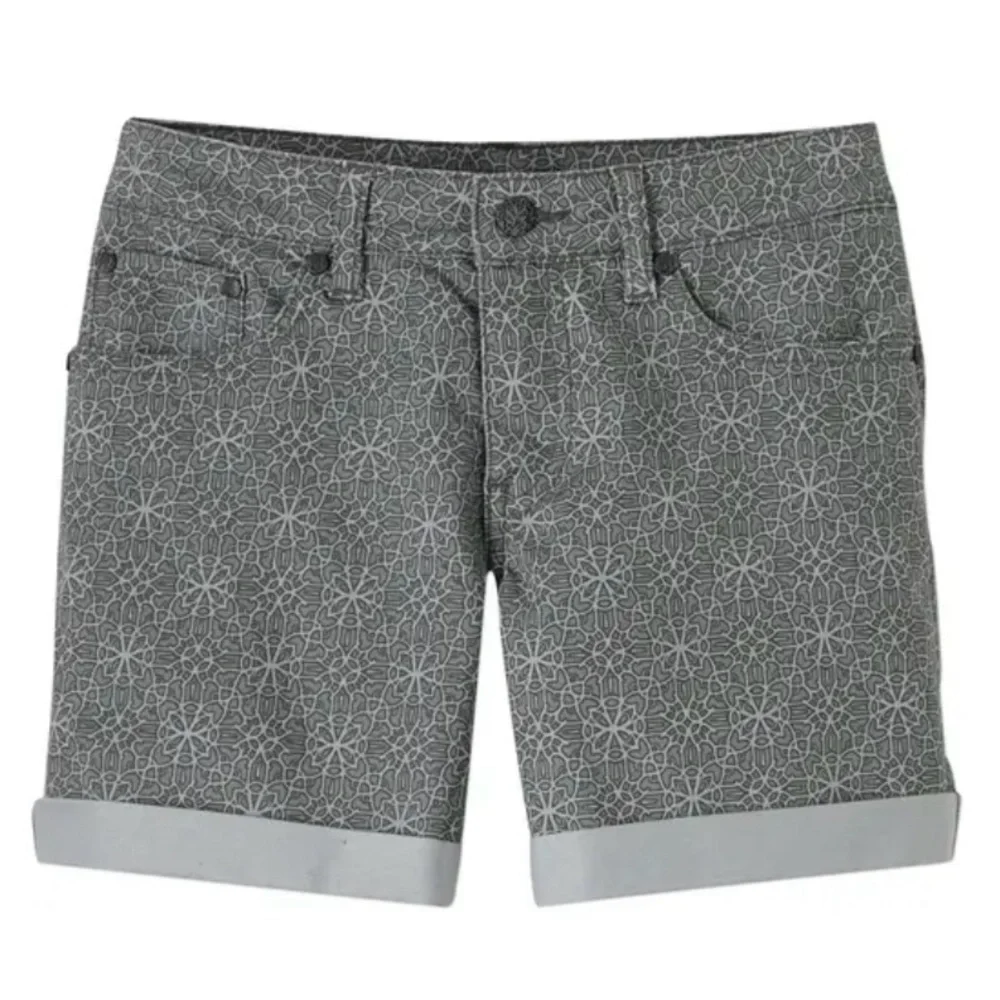 prAna Kara Cuffed Chino Silver Spain Organic Cotton Shorts Size 0